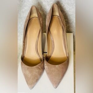 DIANE von FURSTENBERG LILE powder suede Elegant Tan Women's Pumps
